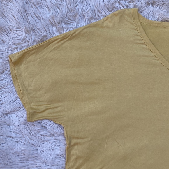 Zenana V-Neck Tie Waist Top💗 Banana Yellow - Picture 5 of 11